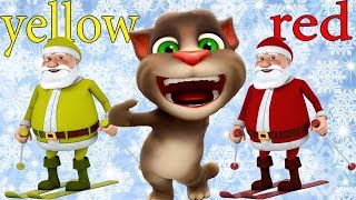 Learn Colors with Talking Pocoyo Talking Tom Santa Claus Colours for Kids Children funny video