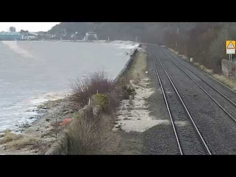 Ffynnongroyw Sea Defences Flintshire Wales UK High Tide 21.2.15