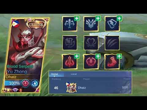 TOP 46 GLOBAL 72% WIN RATE IN SEASON 25!! | YU ZHONG BEST EMBLEM SET 2022