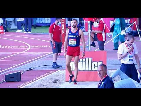 Men's Triple Jump (Broadcast Version) British Grand Prix. Diamond League. Gateshead UK July 13, 2021