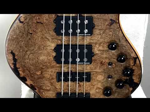 Maruszczyk Frog 4 String Bass Guitar, Maple Burl Top, Fretted AND FRETLESS!