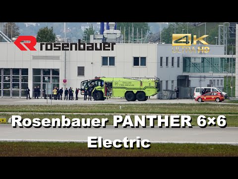 NEW Rosenbauer PANTHER 6×6 Electric spotted at Munich Airport #rosenbauer #firefighter #new #panther