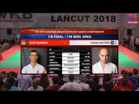 Igor Shandra - Vadim Matveev. 2nd European Weight Kategory Karate Championship. 1/8 Final -65kg.