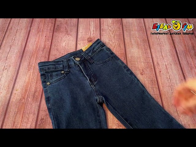 Брюки Lanson Kids расклешенные джинсовые темно-синие - видео