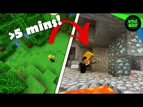 Minecraft Diamonds in UNDER 5 MINUTES from Spawn!