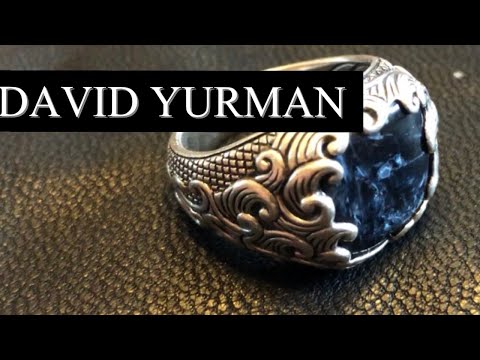 David Yurman mens WAVE ring with Pietersite stone...