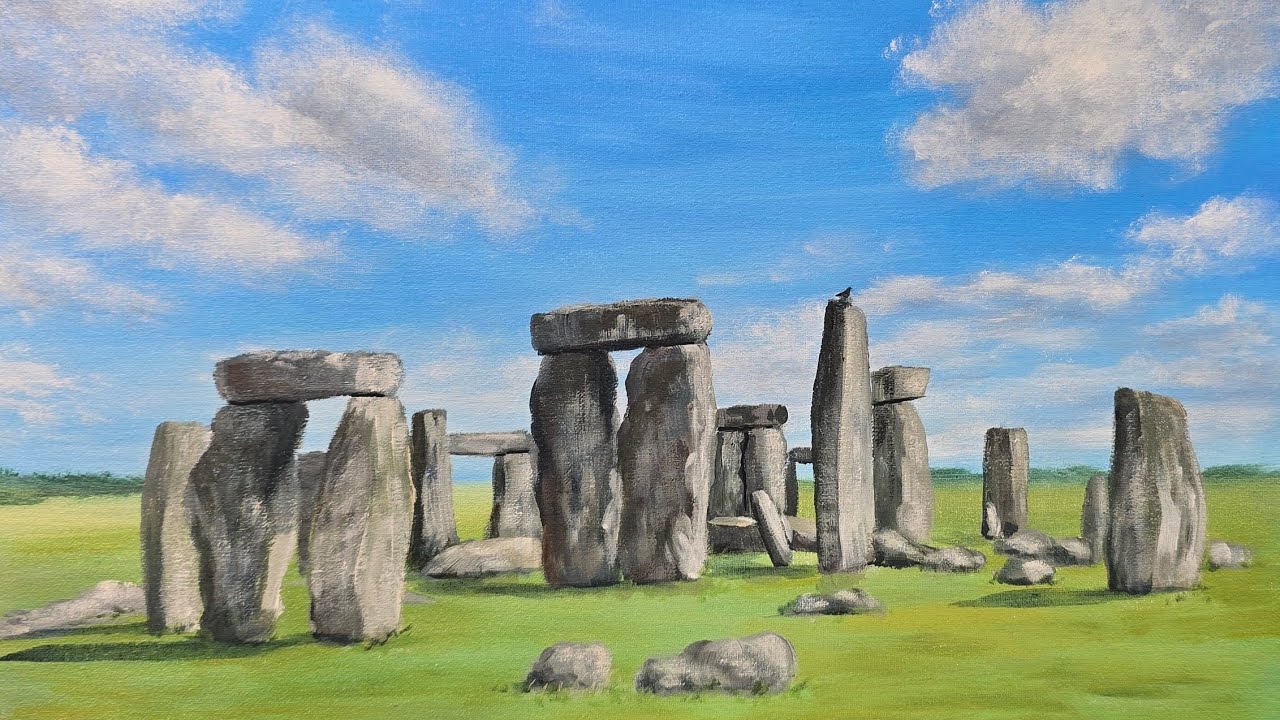 Mystery Stonehenge Live Acrylic Painting!