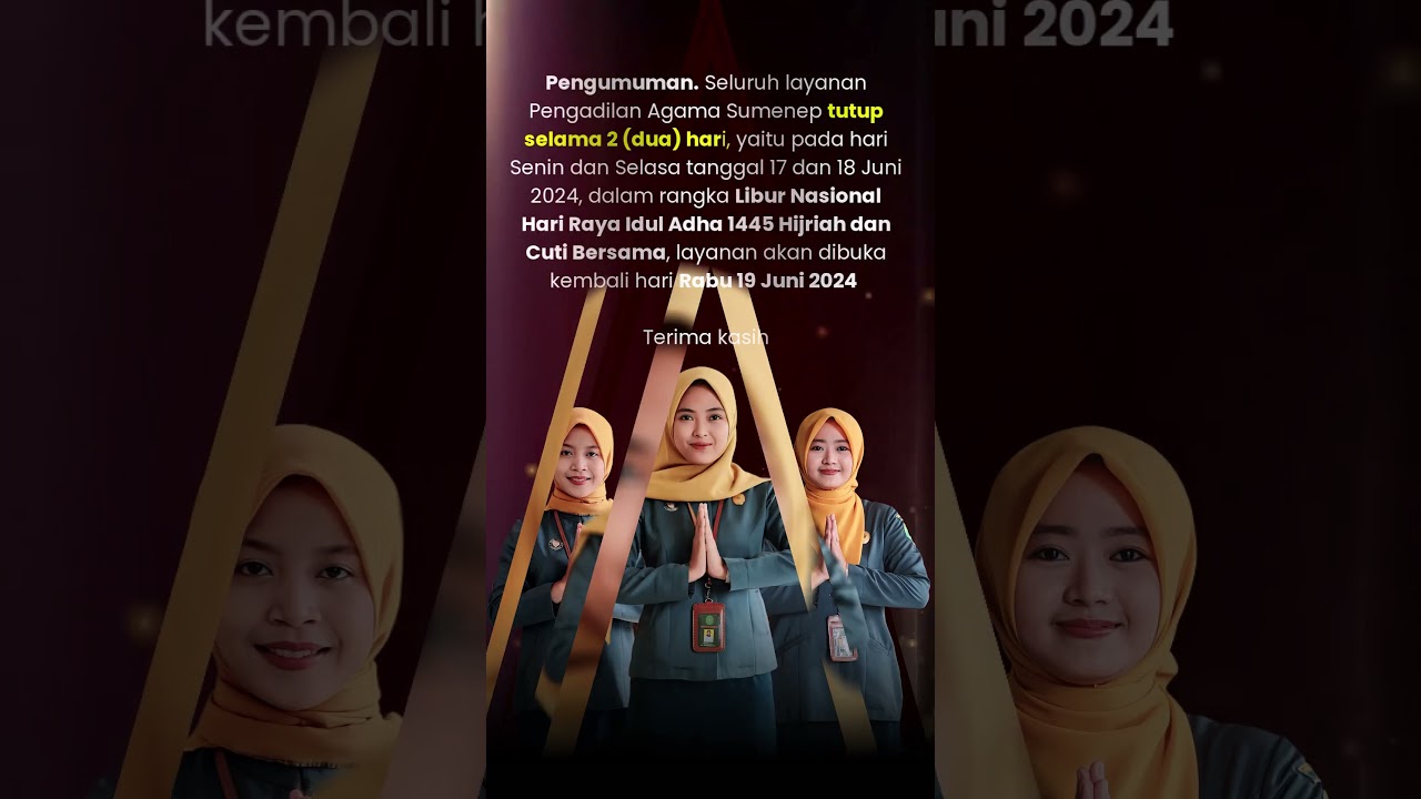 Pengumuman Libur Nasional Hari Raya Idul Adha 1445 Hijriah dan Cuti Bersama
