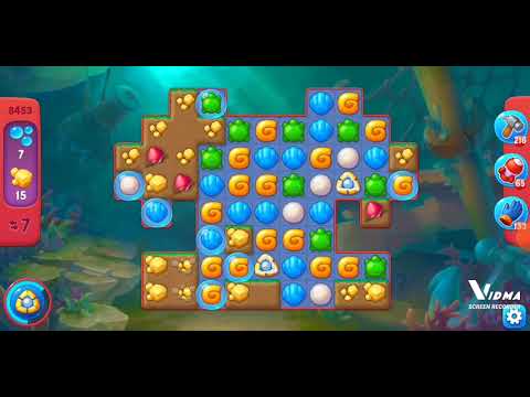 Fishdom. 8453 hard level no boosters and diamonds. 15 moves