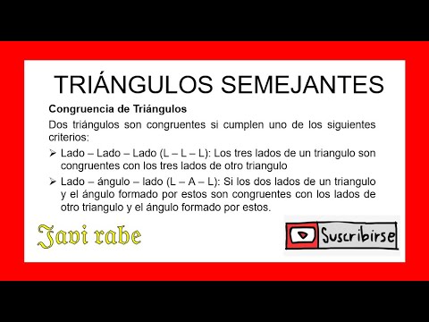 TRIÁNGULOS CONGRUENTES, TRIÁNGULOS SEMEJANTES Y TEOREMA DE TALES. Super fácil – Ejercicios resueltos
