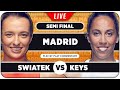 SWIATEK vs KEYS • WTA Madrid 2024 SF • LIVE Tennis Play-by-Play Stream