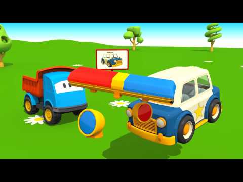 Meraklı kamyon Leo ve polis arabası - Çizgi film