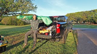 Open Air Truck Camping & Lake Fishing | My Sleeping Hacks