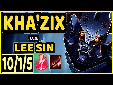 XLB (KHA'ZIX) vs LEE SIN - QUADRAKILL 10/1/5 KDA JUNGLE CHALLENGER GAMEPLAY - KR