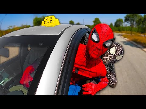 Spiderman is Taxi Driver | Venom is passenger and Deadpool's car