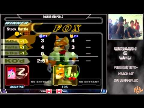 Smash @ SFU - Pasta (Jigglypuff) vs. Sion (Fox, Falco) - Melee Pools