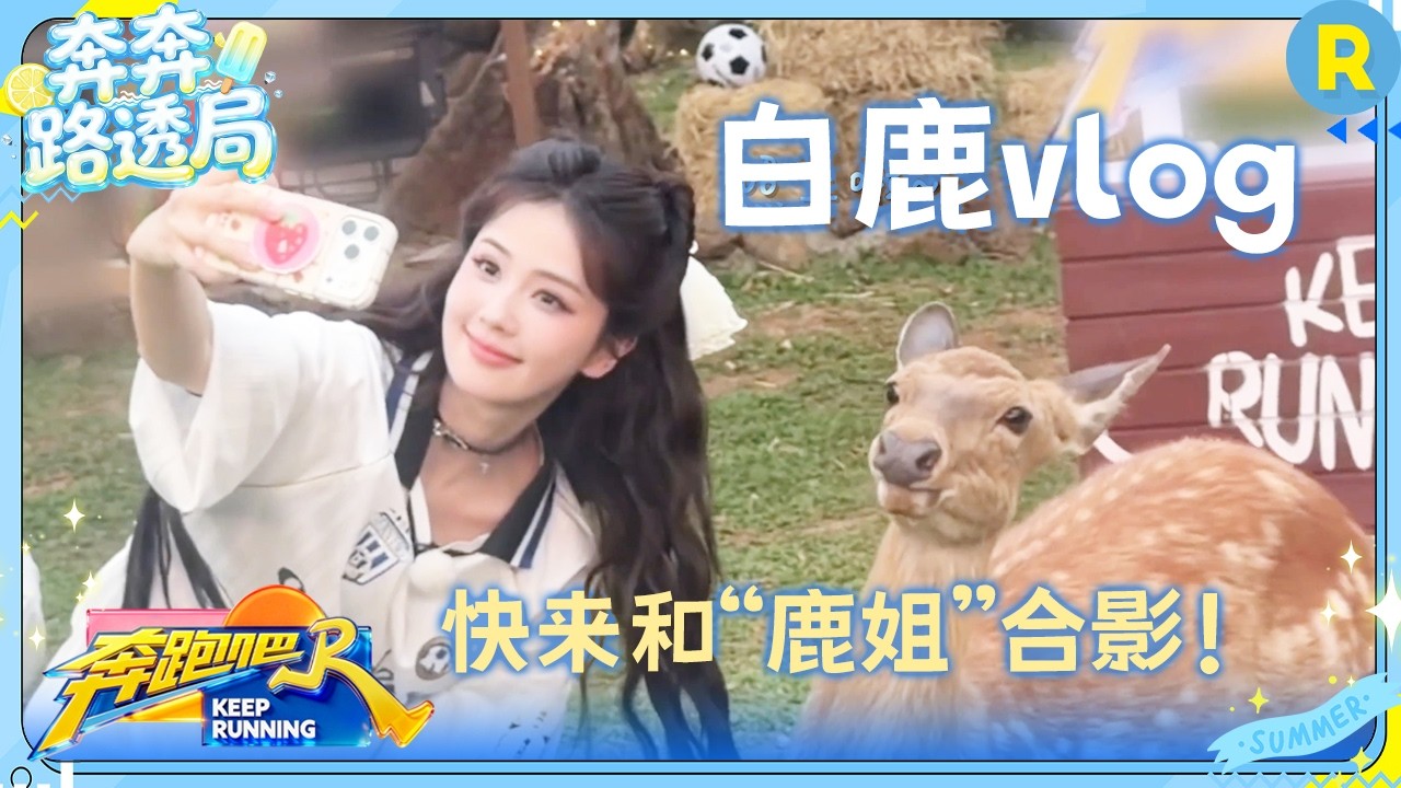 白鹿vlog：白鹿与“鹿姐”合上影了！女团舞表情管理满分💯 #奔跑吧14