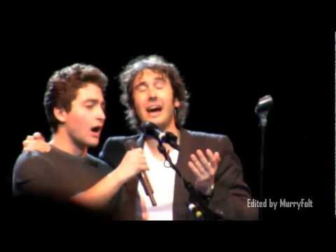 A young man in the audience sings with Josh Groban & shocks him! - Josh Page (@ForteTenors on AGT)