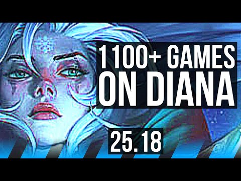 DIANA vs SYNDRA (MID) | 1100+ games, 15/3/6, Godlike | EUW Master | 25.18