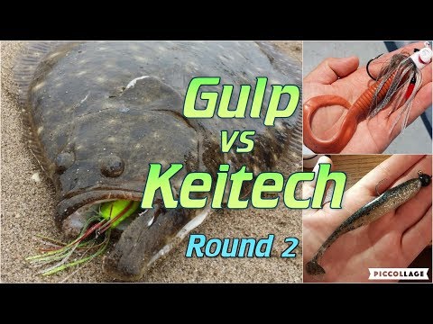 Fluke Jigging From Shore: Gulp vs Keitech Round 2!