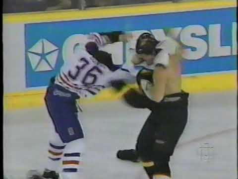 Gino Odjick vs Dennis Bonvie NHL Oct 21/95