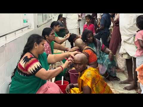 Raw Indian hair sourced at a South Indian temple