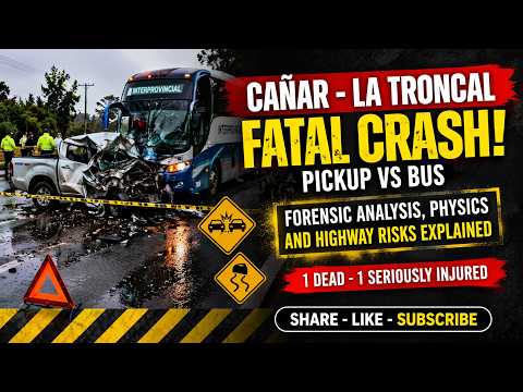 Cañar La Troncal Crash Analysis Heavy Bus vs Pickup Accident Explained, Fatal Highway.