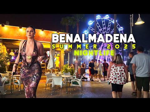 Benalmadena Spain Vibrant Nightlife Summer 2025 July Update Costa del Sol Walk | Málaga [4K]