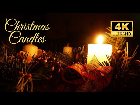 Cozy Christmas Advent Candles Fire Sounds 4K | Christmas Fireplace Crackling Sounds to Relax