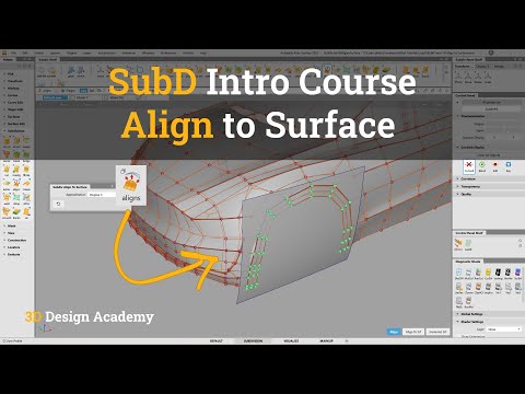 Autodesk Alias Tutorials, SubD Intro 19 - Align to Surface