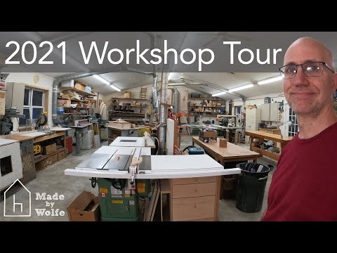 WOODWORKING WORKSHOP TOUR 2021:  Made By Wolfe's woodworking shop tour