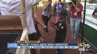 Young boy gets his wish to be a police officer