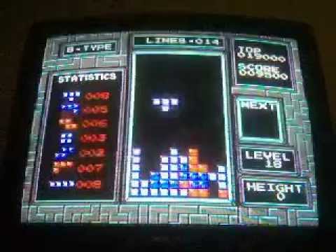 NES Tetris level 18 height 0 No "next box"