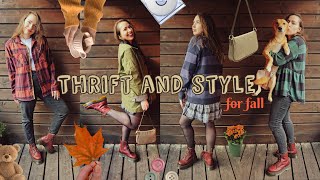 Thrifting and styling my new fall outfits 🐻🧣🍂