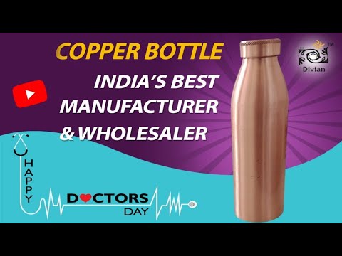 Round powder coated pure copper bottles, for home and hotel,...