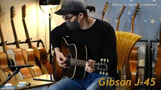 Video thumbnail for Gibson J-45 & Sigma JM-SG45 & Sigma SJM-SG45 by WM SOUND Guitars 원미사운드