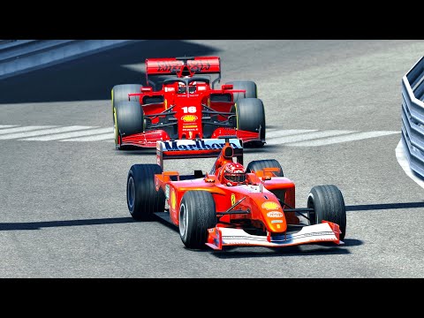 Ferrari F1 2020 vs Ferrari F1 2001 at Monaco