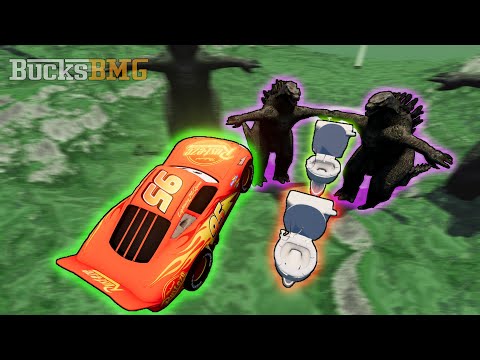 Crazy Jumping Cars Into a Gigantic Toilet - in BeamNG.Drive Game #1