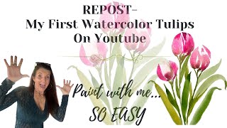 Tulips in JANUARY? They are Blooming Early — Paint them with me - Watercolor Flowers 🎨REPOST