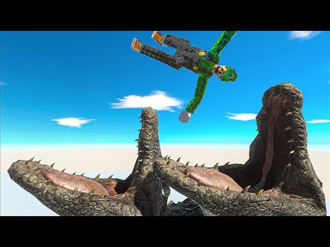 Four Purussaurus Head Eats Units - Animal Revolt Battle Simulator