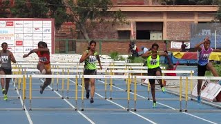 preview picture of video 'Women 100m Hurdles Final | 23rd Senior Federation Cup 2019 , NIS Patiala | With Final Result |'