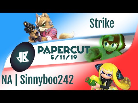 [Papercut — 5/11/19] Winners Quarters: NA | Sinnyboo242 (Inkling) vs. Strike (Fox)