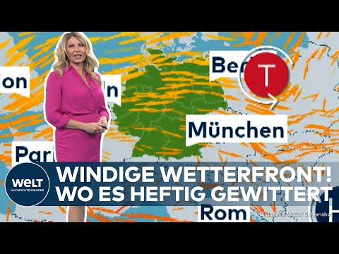 DEUTSCHLAND: "Heftige Regenfälle!" Wolken, Wind und Wassertropfen! Wo die Kaltfront Gewitter bringt