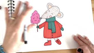 How to draw a mouse character