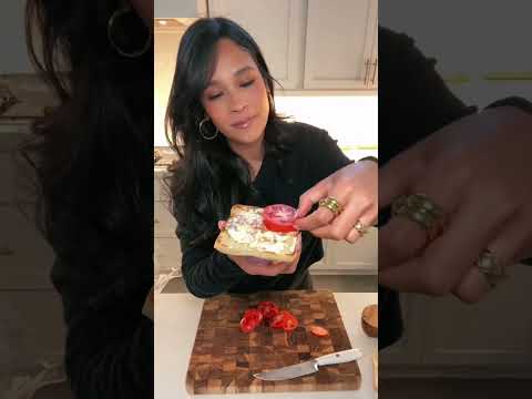Tomato sandwich - you have to be generous with the mayo and flaky salt!  #tomato #asmrcooking #asmr