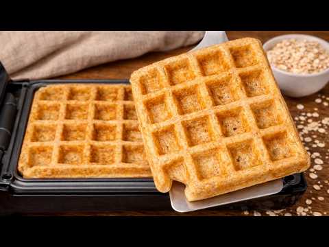 Apple oat waffles in 5 minutes! No sugar, no flour, kids love them!