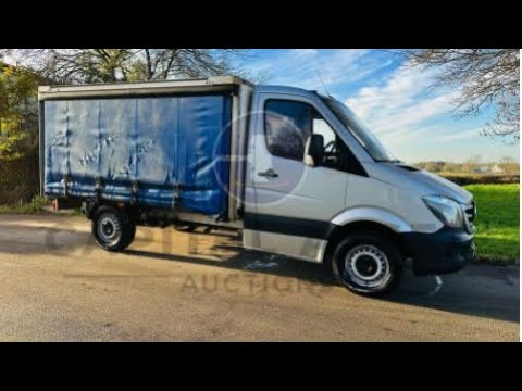 MERCEDES SPRINTER 313CDI "LWB CURTAINSIDER" 65 REG - SILVER - AIR CON - GREAT LOADING SPACE