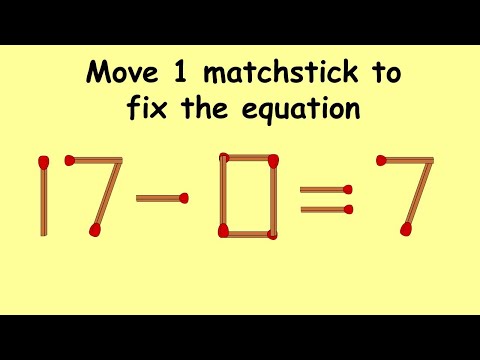 17-0=7 move 1 matchstick to fix the equation | Match stick puzzle #118 | Puzzles with Answer