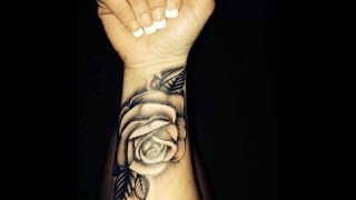 rose vine tattoos on wrist