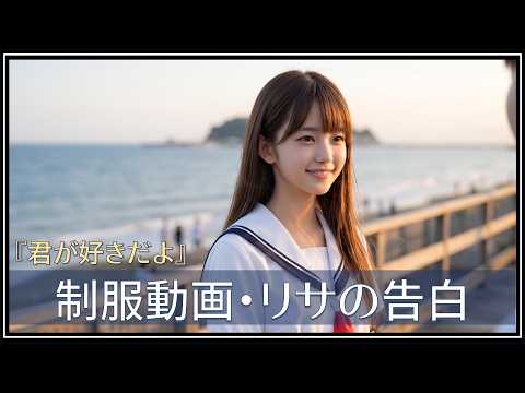 制服動画・リサの告白【君が好きだよ/Elina Lisa】結末は最後に！　#可愛い #鎌倉 #AI動画 #告白